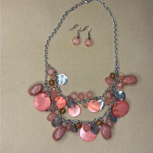 Paparazzi Pink and Silver Charm Necklace